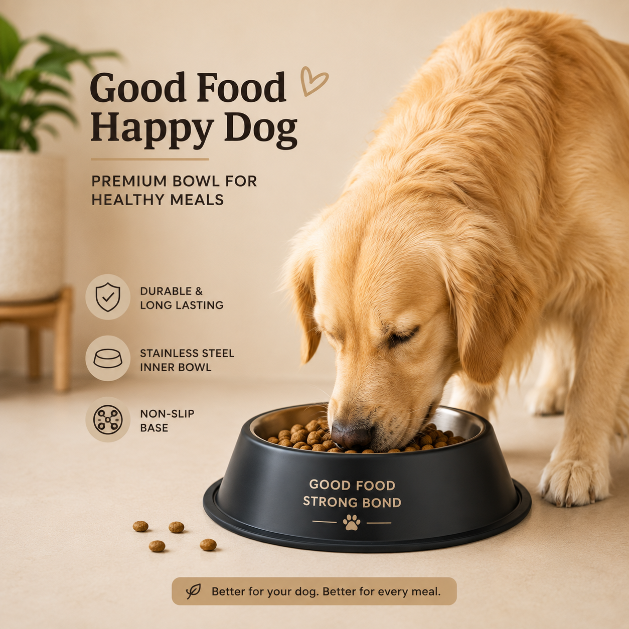 Stainless Steel Feeding Bowl for Pet (Multicolor, 600 ml) (Pack of 2)