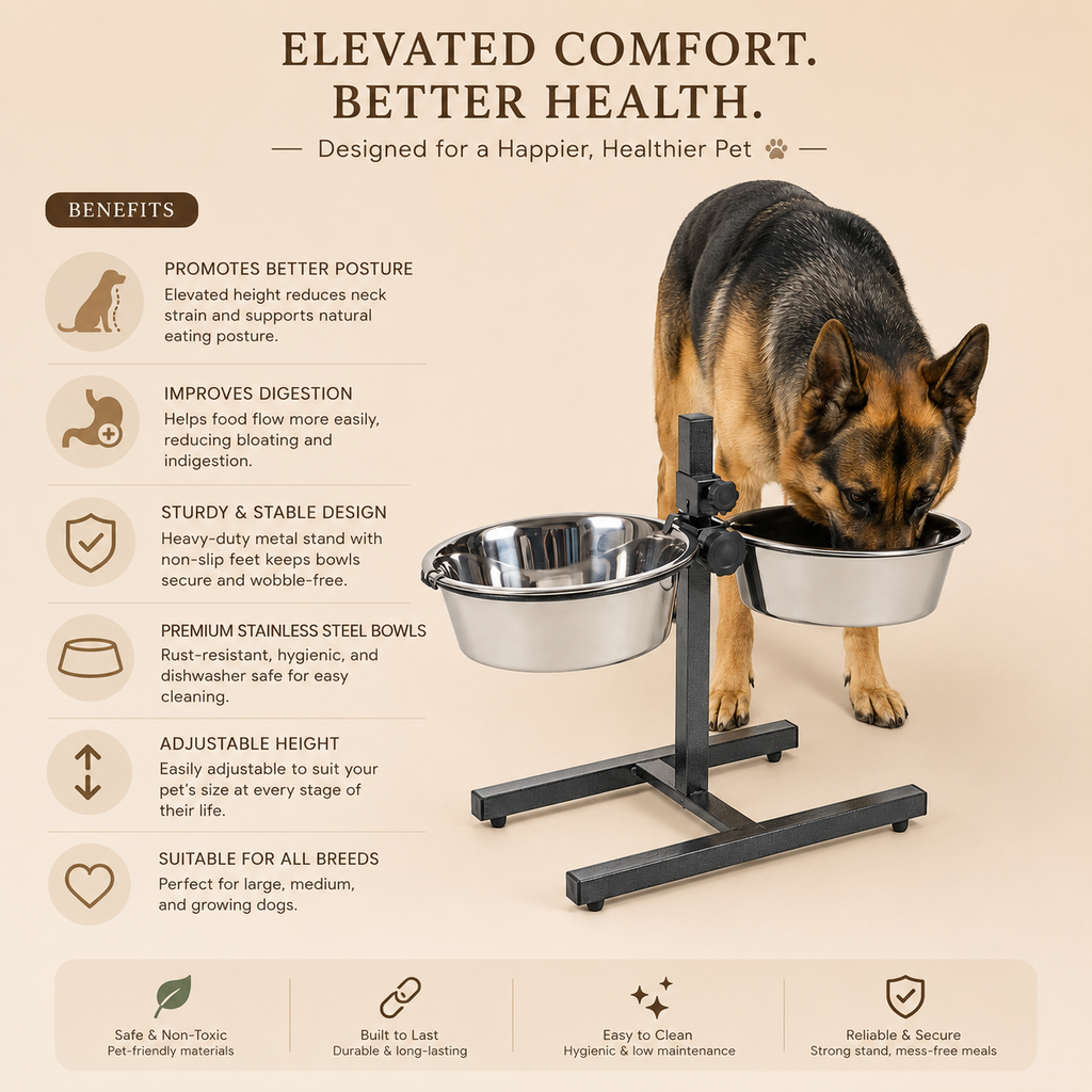 Stainless Steel Feeding Bowls for Pet (Multicolor, L)