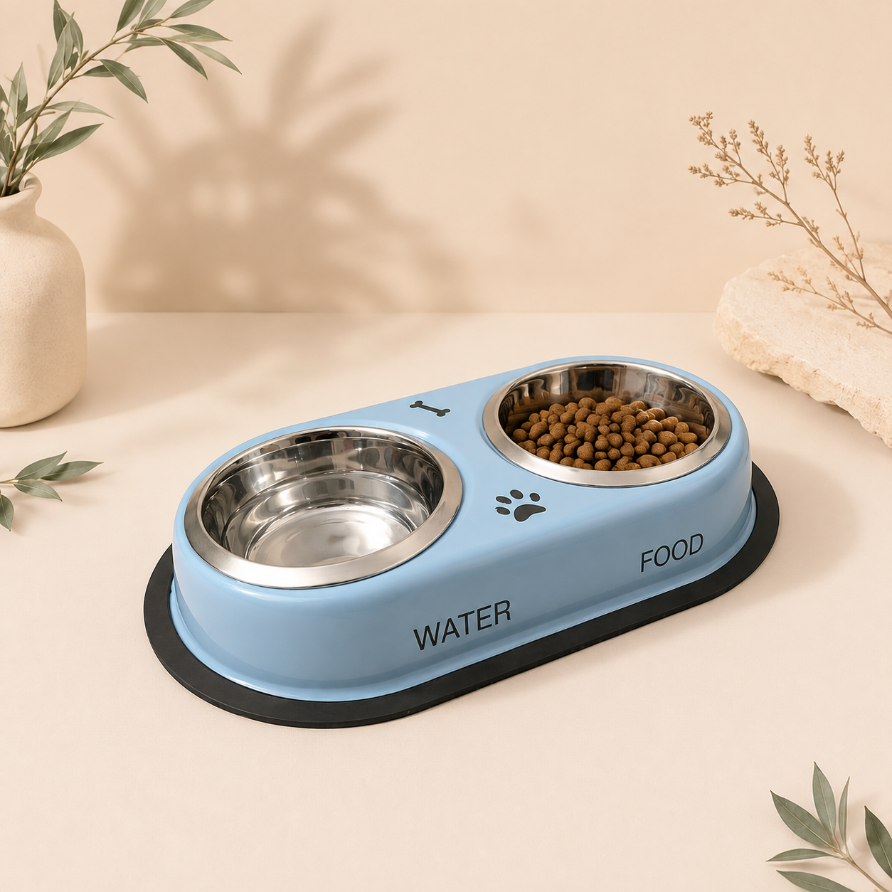 Stainless Steel Feeding Bowls for Pet (Multicolor, M)