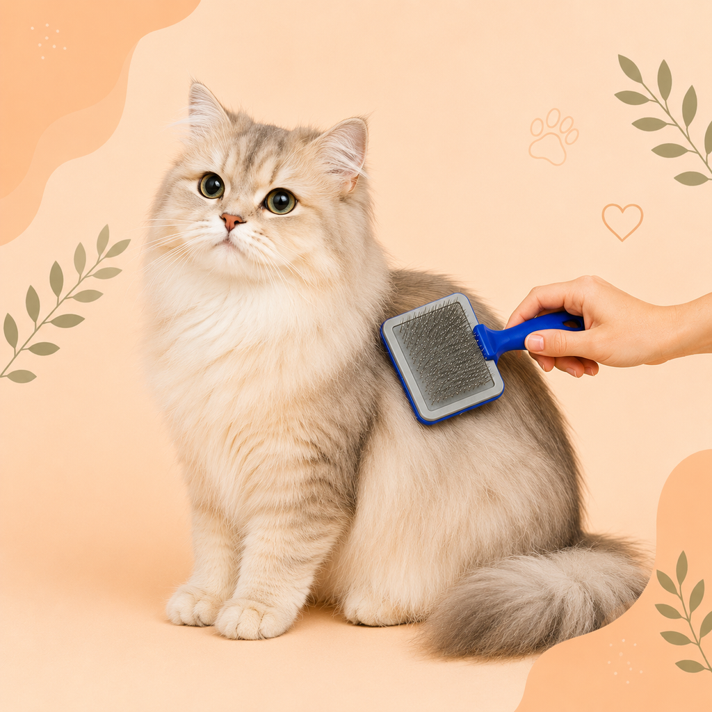 Pet Grooming Slicker Brush for Dogs & Cats | Self Cleaning Hair Remover Brush