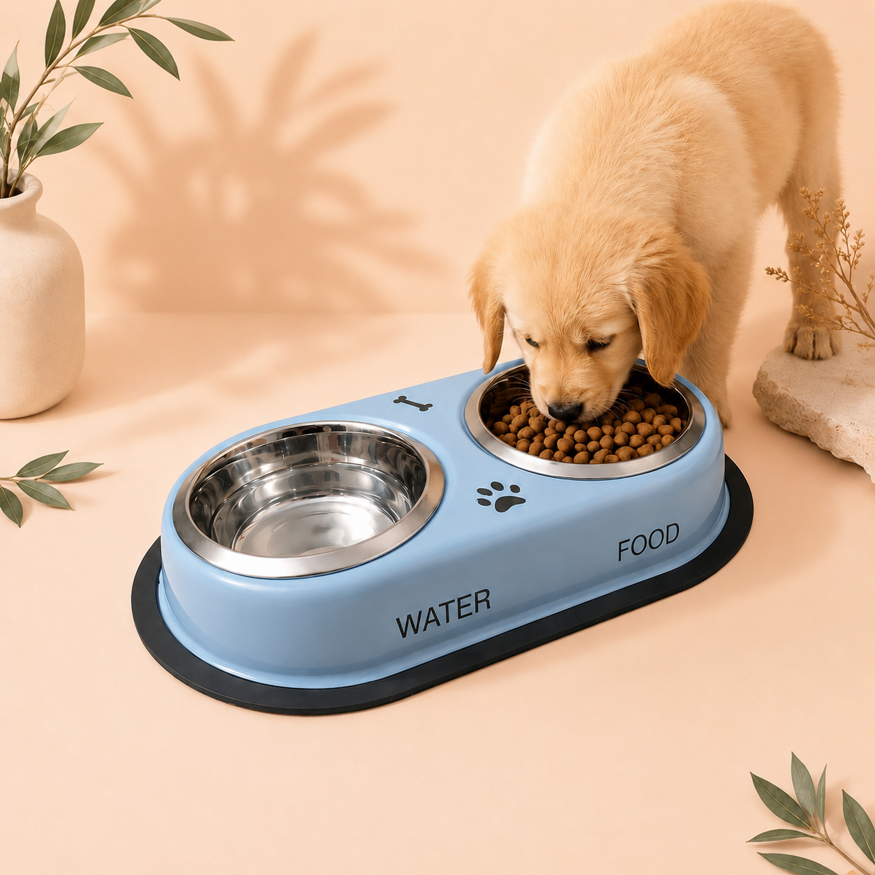 Stainless Steel Feeding Bowls for Pet (Multicolor, M)