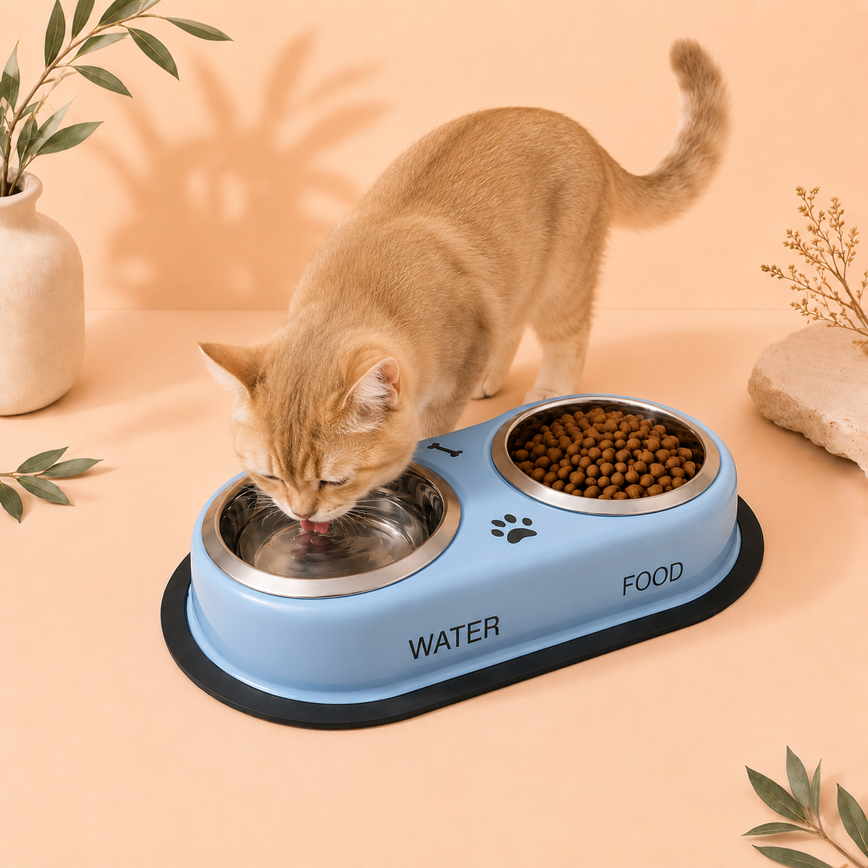 Stainless Steel Feeding Bowls for Pet (Multicolor, M)