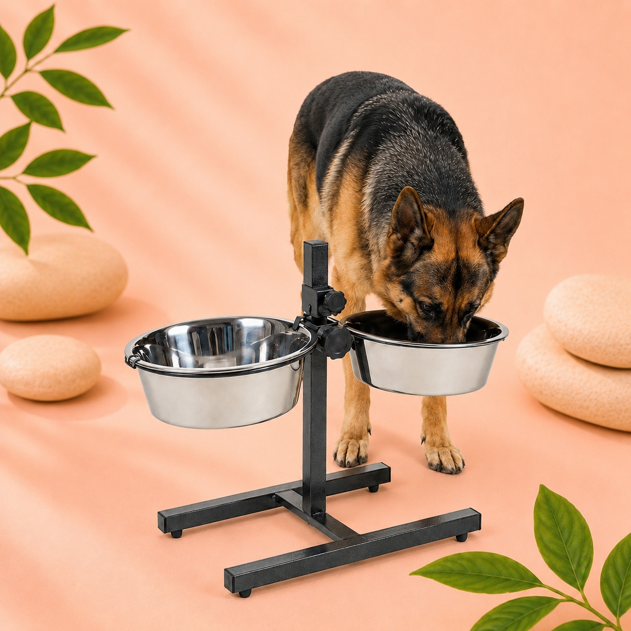 Stainless Steel Feeding Bowls for Pet (Multicolor, L)