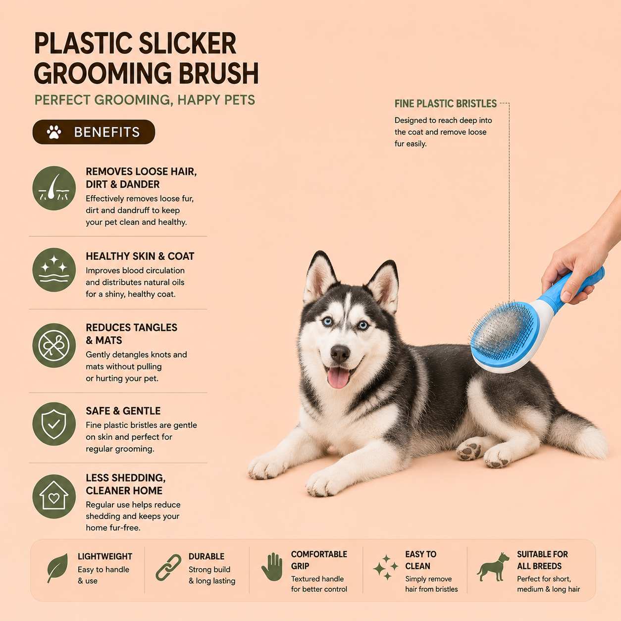 Self Cleaning Slicker Brush for Pet