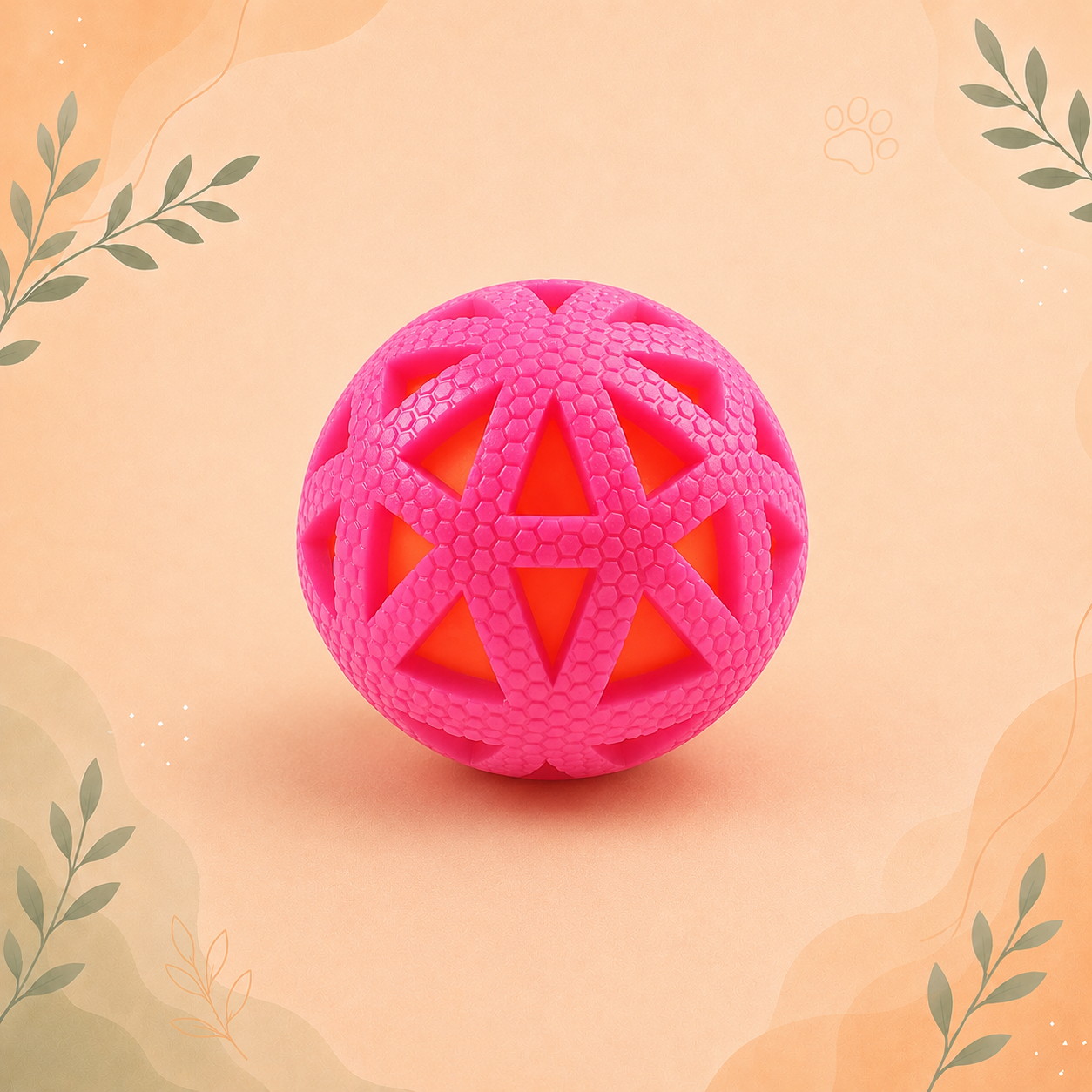 Rubber Squeaky Ball Toy for Dog (Multicolor)