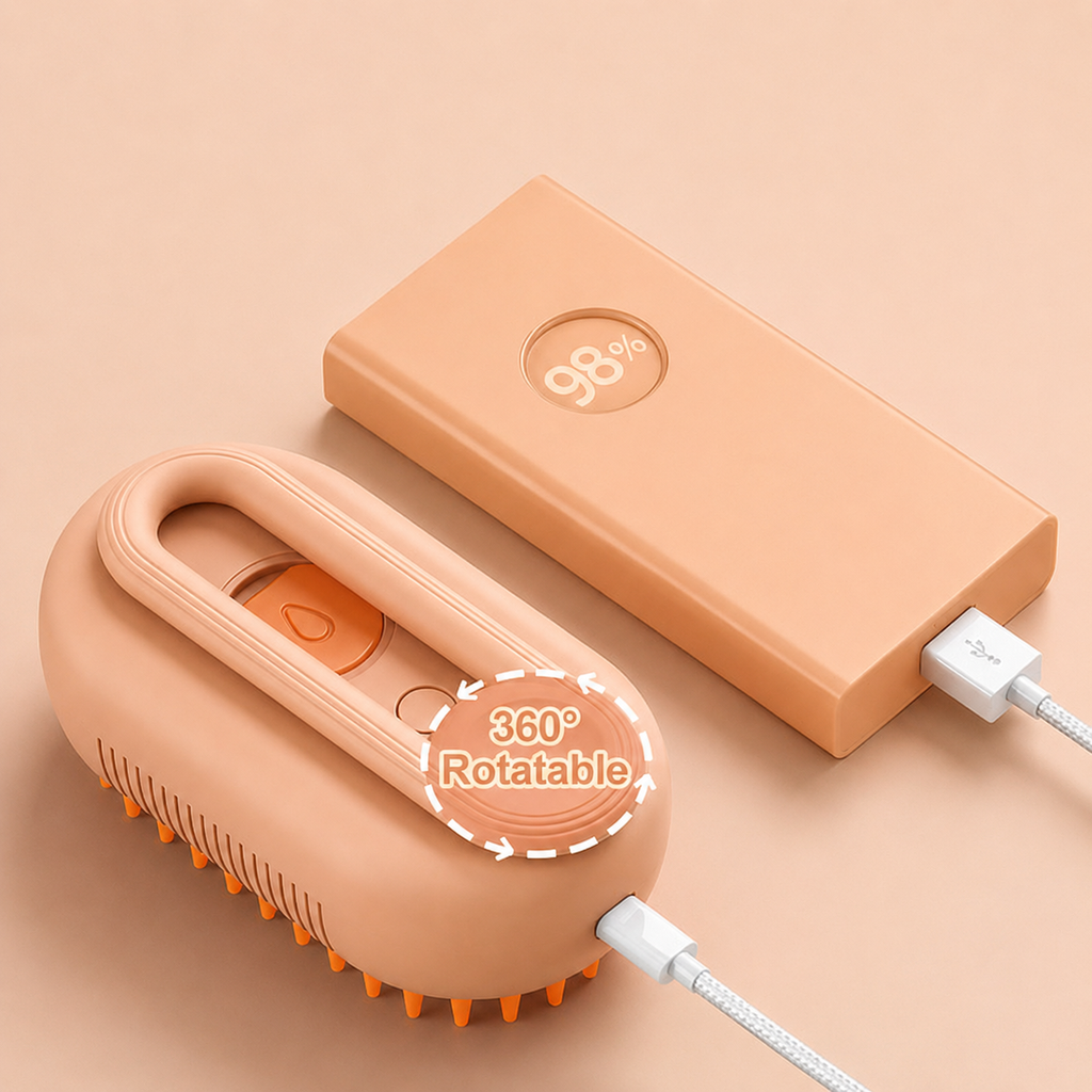 Steam Brush for Dog Cat 3 in 1 Water Brush for Dogs Silicone Massage Dog Comb Electric Multifunctional Water Brush Spa for Dogs USB Rechargeable Steamy Brush for Pets